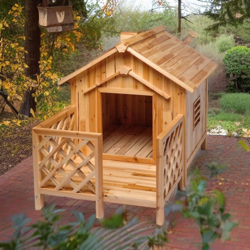 Wooden dog house outdoor - house,